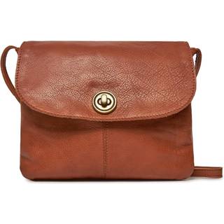 PIECES PIECES Brown Leather Cross-Over Bag
