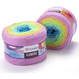 Garn kunst blomster garn 55% bomuld 45% akryl 250gr 1094yd flerfarvet bomuld garn regnbue h?klet garn for?r sommer 2 sport garn (312)