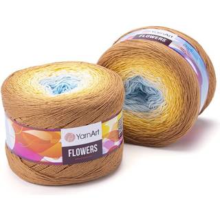 Garnkunst blomster garn 55% bomuld 45% akryl 250gr 1094yd flerfarvet bomuld garn regnbue h?klet garn for?r sommer 2 sport garn (309)