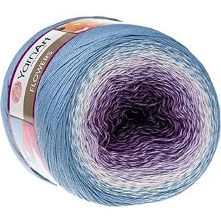 Garn kunst blomster garn 55% bomuld 45% akryl 250gr 1094yd flerfarvet bomuld garn regnbue h?klet garn for?r sommer 2 sport garn (264)