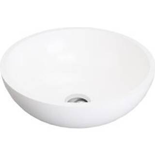 Rundt solid surface håndvask til badeværelse - 40 cm - Hvid - IMJA