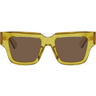 Bottega Veneta Kvinde BV1276S 004 Solbriller Acetat Gul Brun Firkantet