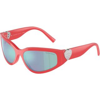 Tiffany Kvinde TF4217 8370MA Solbriller Acetat Rød Rosa Geometrisk Normal Spejl - Rød