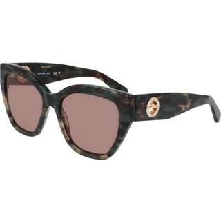 LONGCHAMP Kvinde LO741S 306 Solbriller Acetat Grøn Brun Sommerfugl Normal Normal