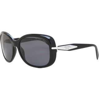 Prada Kvinde PR 04ZS 1AB5Z1 Solbriller Acetat Sort Grå Firkantet Polariseret