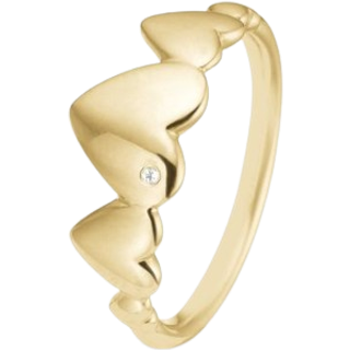 Hearts For Ever Ring - Blankpoleret Forgyldt Sterling Sølv m. 1 Topas - Christina