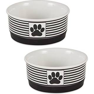 Bone Dry Paw & Patch Ceramic Pet Collection Small Set 425X2 Black 2 Piece 5742