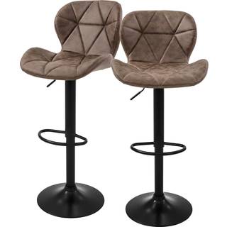 Barstol 2 dele brunt kunstlæder, 59-79cm ML-Design