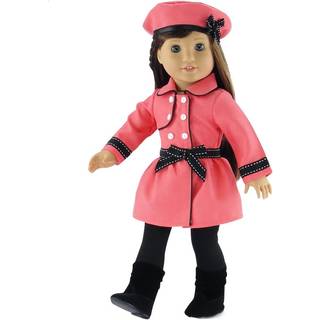 Emily Rose 18-tommer Doll Outdoor 4-Pc Travelling Coat Outfit inkluderer Leggings Hat og 18 """" Doll Boots | Passer til de fleste 18 """" dukker
