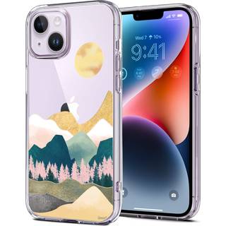 Unov etui kompatibelt med iPhone 14 etui iPhone 13 etui Klart med design pr?get m?nster Bl?d TPU Bumper Slank beskyttende 6,1 tommer (Sierra Moun