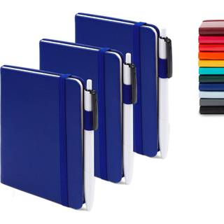 Feela 3 Pack Pocket Notebook Journals With 3 Black Pens A6 Mini Cute Small Journal Notebook Bulk Hardcover College regerede Notepad med Pen Holde