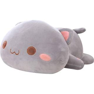 Jensquaify Cat udstoppede dyr Soft Cat Plush Pillow Kawaii Kitten udstoppede dyreleget?jsgaver til b?rn (gr? runde ?jne 13.7 """")