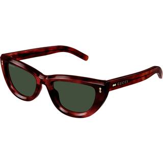 Gucci Kvinde Gucci GG1521S 002 Solbriller Acetat Havana Grøn Cat Eye