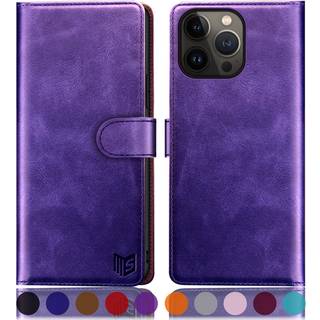 Suanpot til iPhone 14 pro max 6.7 """" tegnebog med RFID -blokerende kreditkortindehaver Flip Book PU læder beskyttende dækning Kvinder mænd til Ap