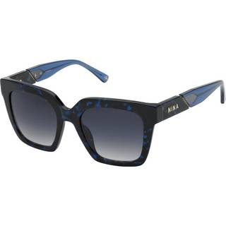 Nina Ricci Kvinde SNR318 0VBG Solbriller Acetat Blå Blå Firkantet Normal Skygge