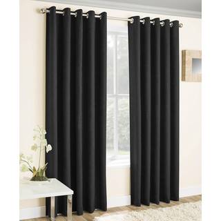 Enhanced Living Enhanced Living Black Vogue Ready Made Thermal Blackout Eyelet Curtains