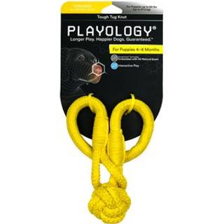 Playology Puppy Tough Knot Tug Legetøj til Young & Active Dogs | At engagere helt naturlig kylling duftende mellemstore interaktive slæbebånd & t