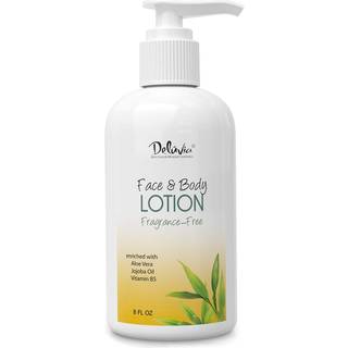 DELUVIA Fugtgivende body lotion & face lotion 8oz med organisk aloe vera shea smør organisk jojoba olie vitamin E & B5. Daglig hudfugtgivende lot