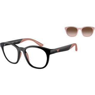 Emporio Armani EK4001F Asian Fit Børn with Clip-On 50171W 47 Briller Børn Black - Shiny Black - 47mm