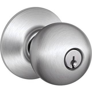Schlage F51A Orb 626 Orbit Knob Keyed Entry Lock Satin Chrome