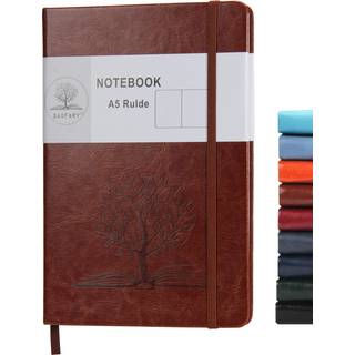 Daofary A5 Journal Notebook l?der styrede notebooks 160 sider dagbog 100 gsm tyk papir, der skriver indbundet notesbog med lomme til arbejde m?nd