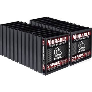 Samsill holdbar 1 tommer bindemiddel lavet i USA D Ring Binder Tilpasselig klar udsigt Cover Black 24 Pack hver har 225 sider
