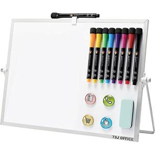 Lille magnetisk t?r -Erase White Board - 12 x 16 tommer b?rbar lille h?ngende tavle med kroge til v?g mini desktop whiteboard 360 grader drejende