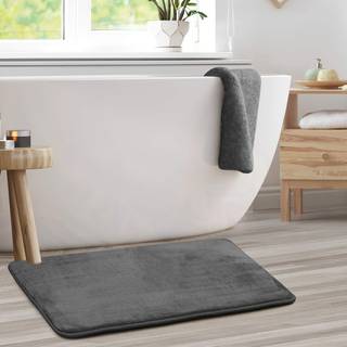 Clara Clark Bath Mat - Memory Foam Bath Mat - Blødt badeværelse tæppe - Non Slip and Super Absorbent - Hurtig tørringsmaskine Vaskbar bademåtte -