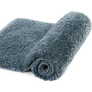 Walensee badeværelse tæppe non slip bad mat til badeværelse (16 x 24 skifer) vandabsorberende blød mikrofiber laggy badeværelse mat maskine vaskb