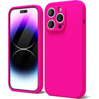 OAKXCO til iPhone 14 Pro Max Telefonkasse Liquid Silicone Fluorescerende lys solid farve sød tynd slank blød gummi tpu almindelig glat gel matte