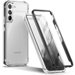 Suritch kompatibel med Galaxy S22 Plus Clear Case 5G [Bygget i sk?rmbeskytter] Fuld kropsbeskyttelse Hard Shell+Soft TPU Bumper Shockfabrosof Rug