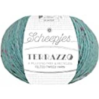 Scheepjes Terrazzo 738 Lago Indhold: 70% genanvendt uld og 30 % genanvendt viskose Vægt/længde: 50 gram = ca. 175 meter Anbefalede pinde: 4.00 mm Strikkefasthed: 10 cm x 10 cm = 27 m x 35 p Vaskes i hånden ved 30°C / Tåler ikke tørretumbler / Tørres fladt.