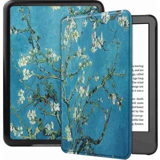 Amazon Kindle 11th Generation (2022) Kunstlæder Flip Cover m. Vågeblus Funktion - Blomstergrene