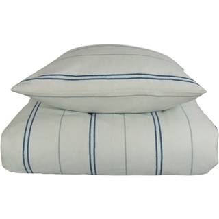Flonel sengetøj - 140x200 cm - Stribet sengetøj blå - 100% Bomuld - Matheo - Nordstrand Home sengesæt