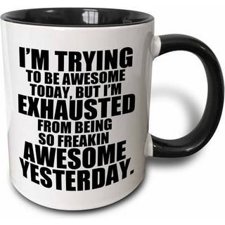 3Drose Jag försöker vara fantastisk idag svart två tonmugg 11 oz