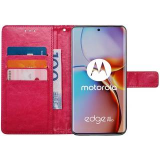 Wallet cover 3-kort Motorola Edge 40 Pro - Lyserød