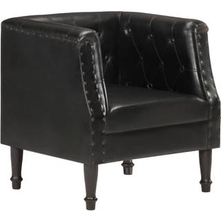 Lænestol Ægte Læder - Sort