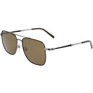 Ferragamo Mand SF266S 037 Solbriller Metal Rutenio Dark Brun Firkantet