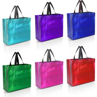 Nush Nush Mix Farve Gaveposer Stor st?rrelse - S?t med 12 genanvendelige gaveposer fra seks livlige farver med en blank finish - perfekt som stor