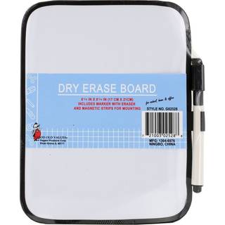 Tør-erase 6-1/2 """" x 8-1/4 """" tavle med markør og magnetstrimler-02528