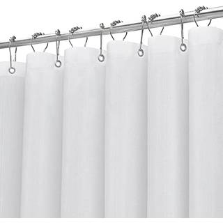 Bttn Langt stof Bruseforhæng - 78 tommer Linnedstruktureret Heavy Duty Hotel Luksus klud Bruserforhæng sæt med 12 plastik kroge Polyester Vandtæt