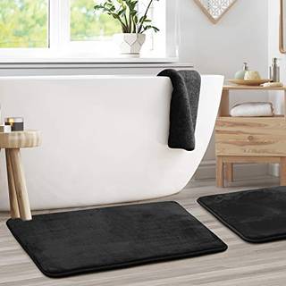 Clara Clark Bath Mat Set - Memory Foam Bath Mat - Blødt badeværelse tæppe - Non Slip and Super Absorbent - Hurtig tørringsmaskine Vaskbart bademå