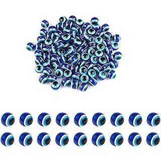 Savita 150stk blå onde øjenperler Eyeball Spacer perles Håndlavede harpiksperler Charms til DIY armbånd halskæde smykker