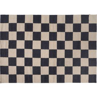 Classic Collection Squares tæppe Sort-beige, 250x350 cm