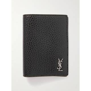SAINT LAURENT - Tiny Cassandre Logo-Appliquéd Full-Grain Leather Bifold Wallet - Men - Black