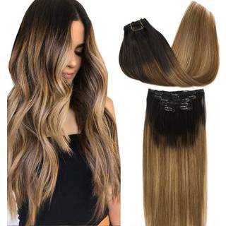 Goo goo clip i hårforlængelser ægte menneskehår 20 tommer 120g 7stk 2/6/18 Balayage Brown til Dirty Blonde Remy Human Hair Extensions Clip Ins Fo