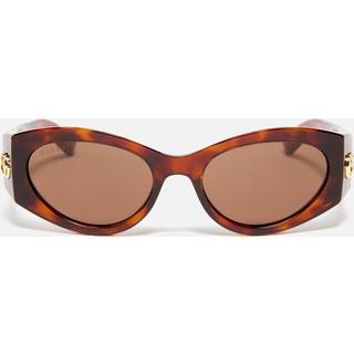 Gucci Kvinde GG1401S 002 Solbriller Acetat Havana Brun Geometrisk Normal