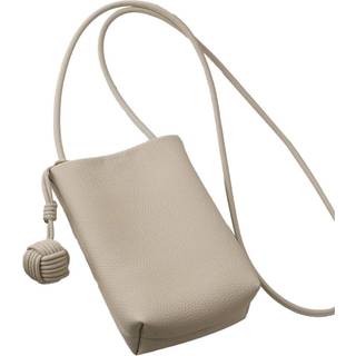 Kunstlæder Crossbody Mobil Taske m. Magnet Lukning (200 x 130 mm) - Beige