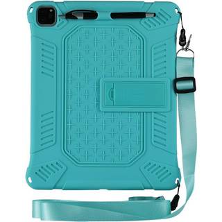 iPad Pro 12.9" (2021 / 2020 / 2018) Gummi Håndværker Case m. Stander - Cyan