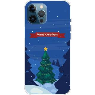iPhone 15 Pro Fleksibelt Plast Bagside Jule Cover - Merry Christmas - Juletræ